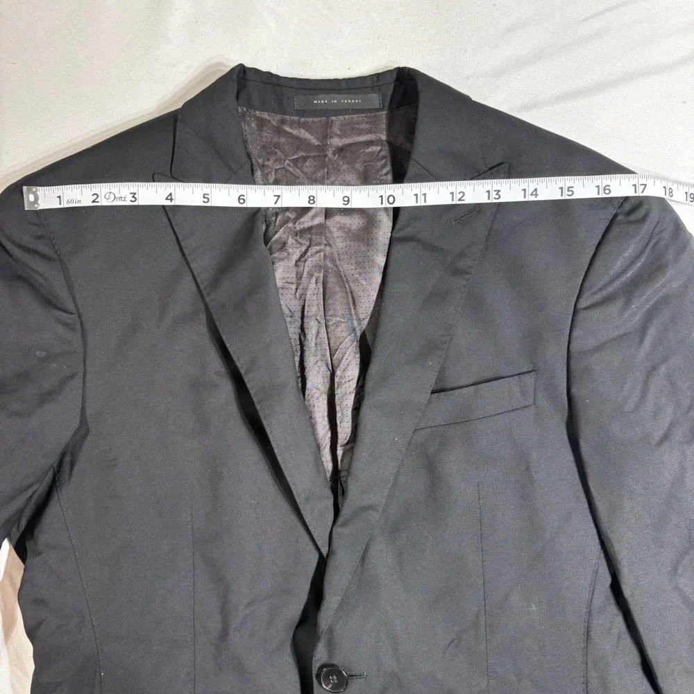 Hugo Boss‎ Blazer Mens 38R Black Reda Super 110 Wool Rayman Wayne Suit Jacket